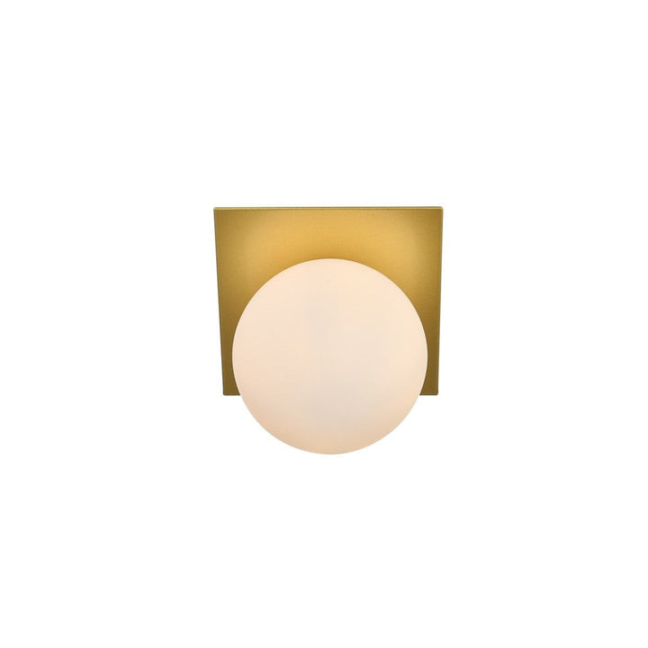 Elegant Jillian LD7304W7BRA Bath Vanity Light 7 in. wide - Brass And Frosted White