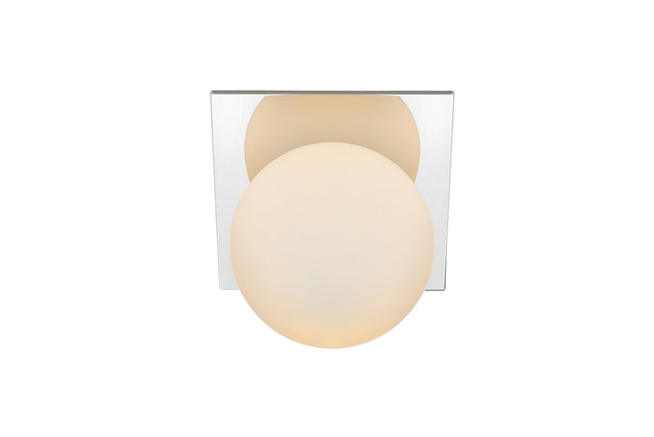 Elegant Jillian LD7304W7CH Bath Vanity Light 7 in. wide - Chrome And Frosted White