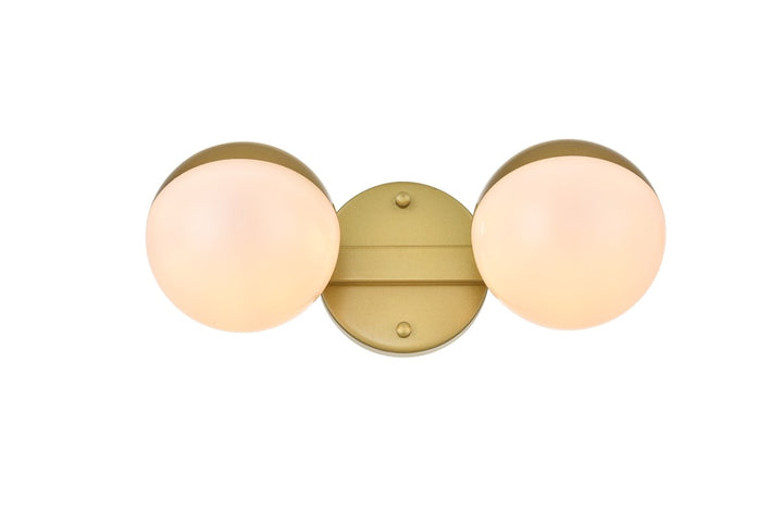 Elegant Majesty LD7305W13BRA Bath Vanity Light 13 in. wide - Brass And Frosted White