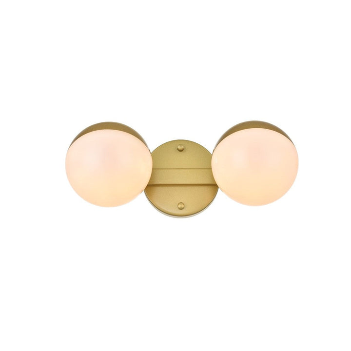 Elegant Majesty LD7305W13BRA Bath Vanity Light 13 in. wide - Brass And Frosted White