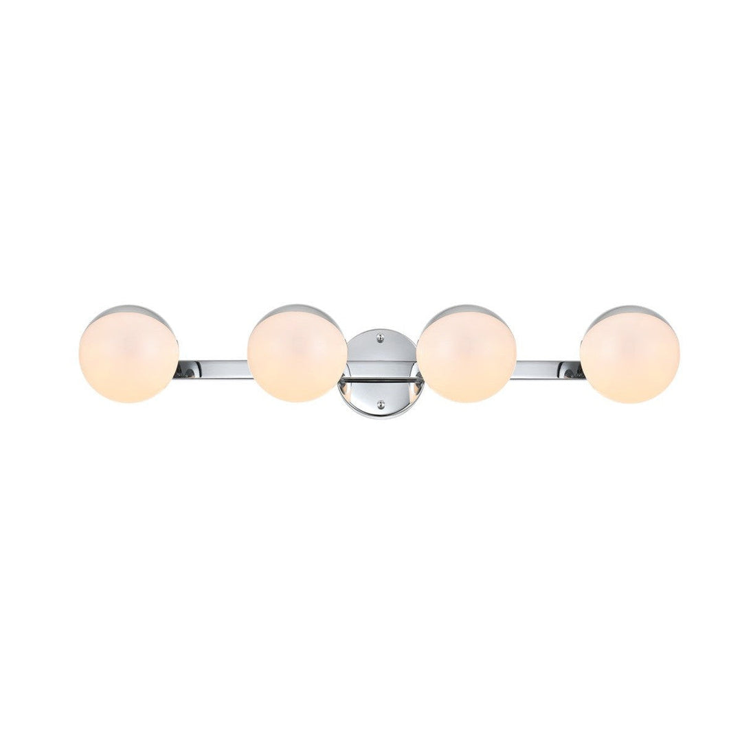 Elegant Majesty LD7305W29CH Bath Vanity Light 29 in. wide - Chrome And Frosted White