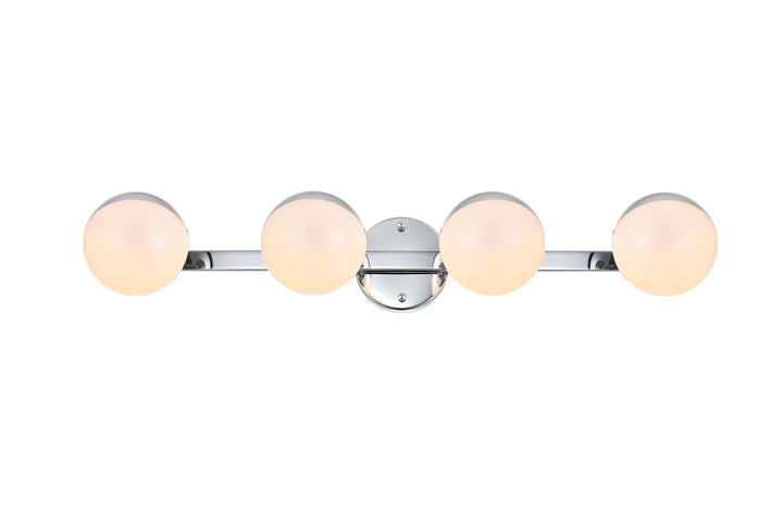 Elegant Majesty LD7305W29CH Bath Vanity Light 29 in. wide - Chrome And Frosted White