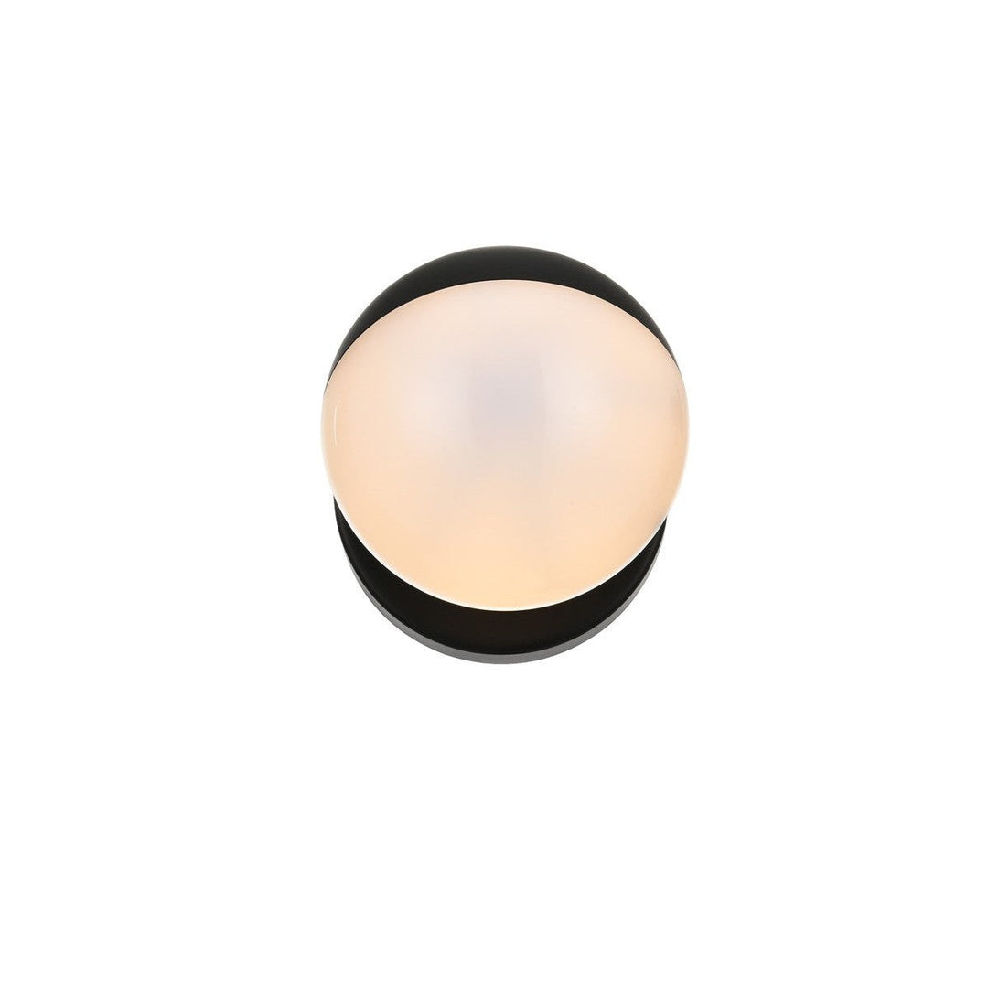 Elegant Majesty LD7305W5BLK Bath Vanity Light 5 in. wide - Black And Frosted White