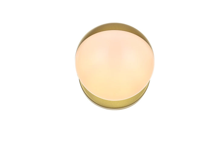 Elegant Majesty LD7305W5BRA Bath Vanity Light 5 in. wide - Brass And Frosted White