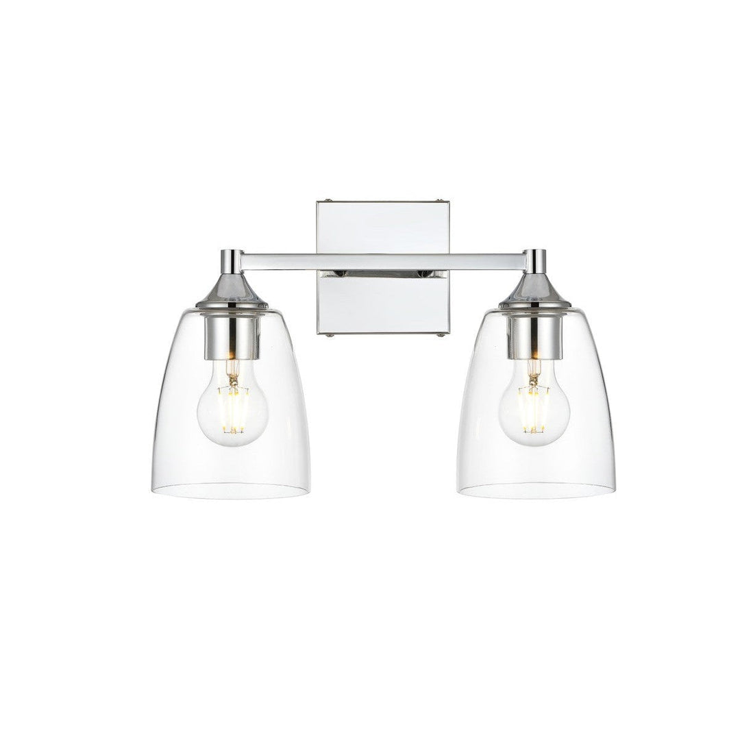 Elegant Gianni LD7307W15CH Bath Vanity Light 15 in. wide - Chrome And Clear