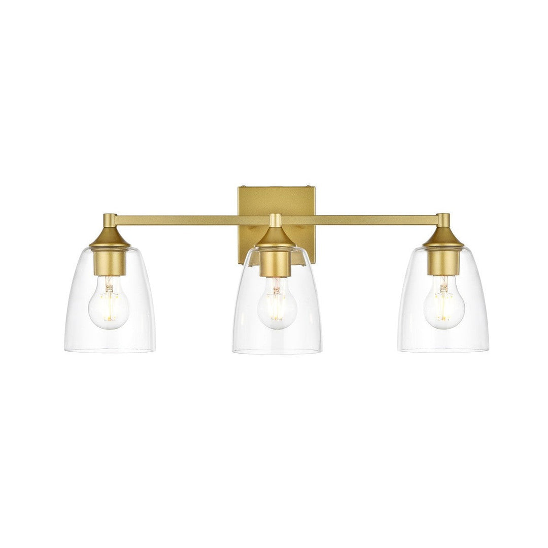 Elegant Gianni LD7307W24BRA Bath Vanity Light 24 in. wide - Brass And Clear