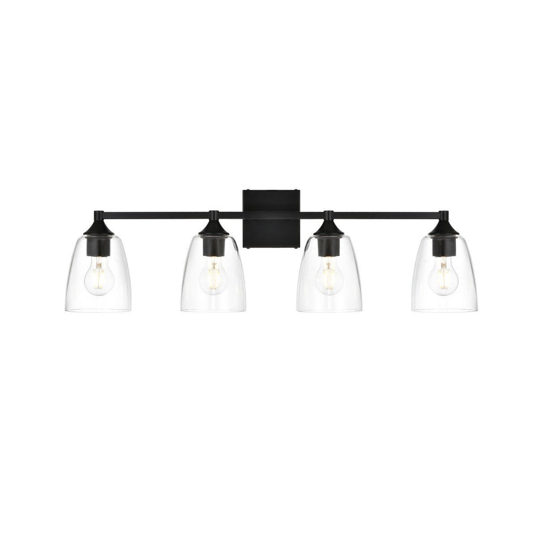 Elegant Gianni LD7307W32BLK Bath Vanity Light 32 in. wide - Black And Clear