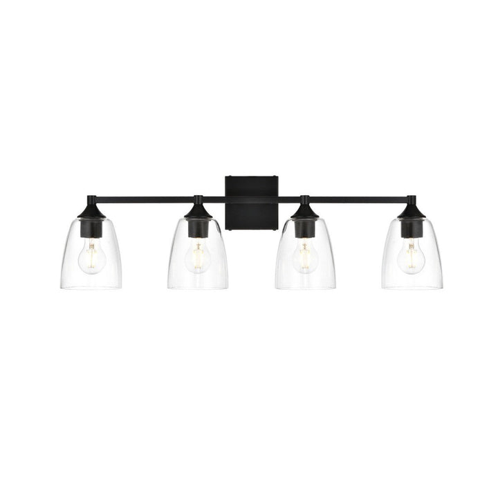 Elegant Gianni LD7307W32BLK Bath Vanity Light 32 in. wide - Black And Clear