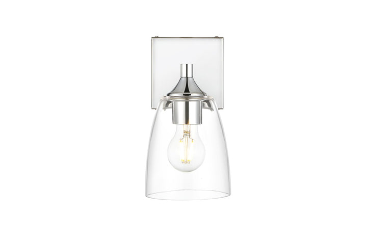 Elegant Gianni LD7307W5CH Bath Vanity Light 5 in. wide - Chrome And Clear