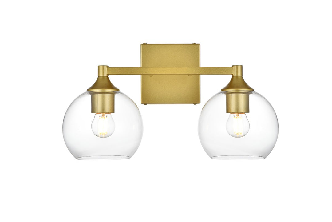 Elegant Foster LD7308W16BRA Bath Vanity Light 16 in. wide - Brass And Clear