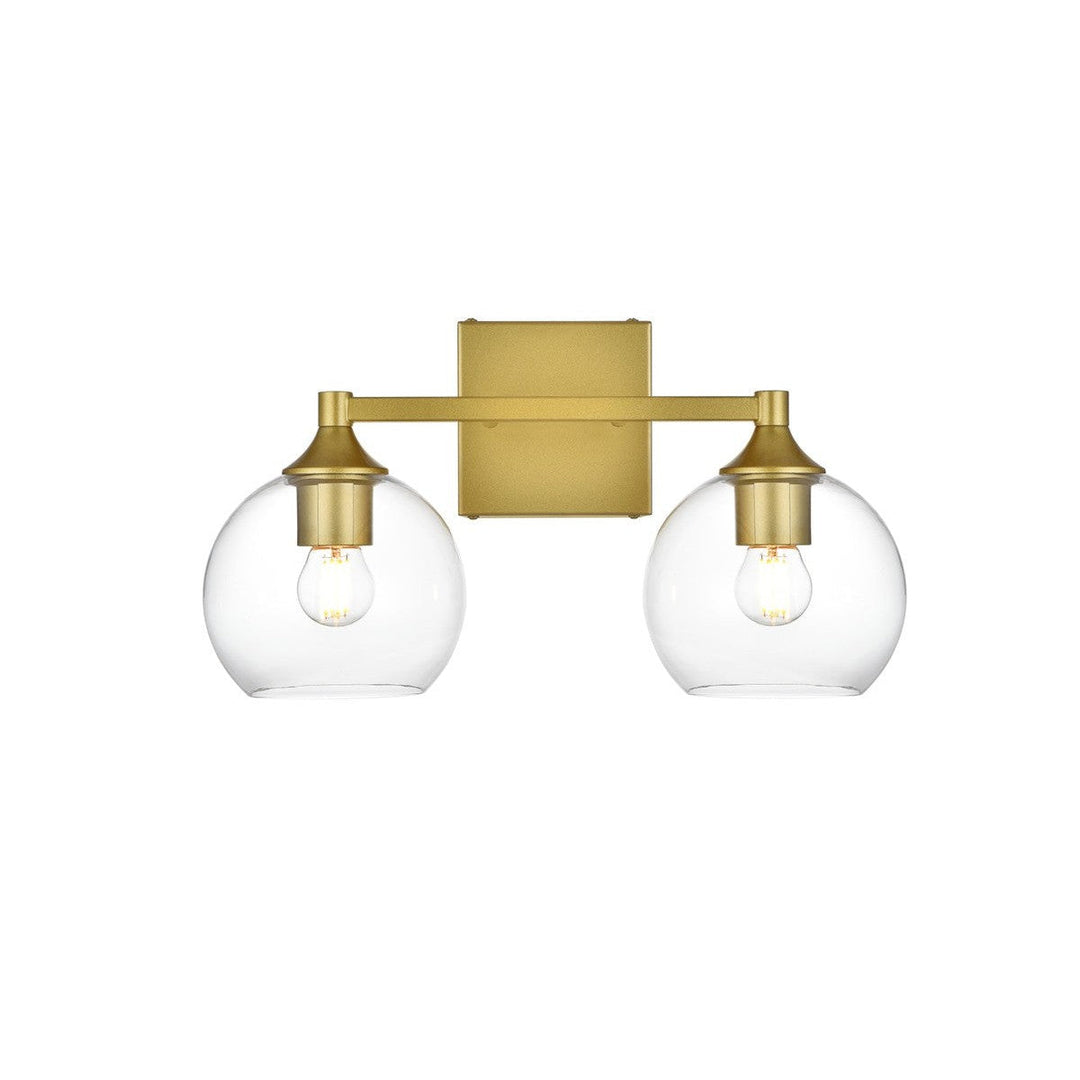 Elegant Foster LD7308W16BRA Bath Vanity Light 16 in. wide - Brass And Clear