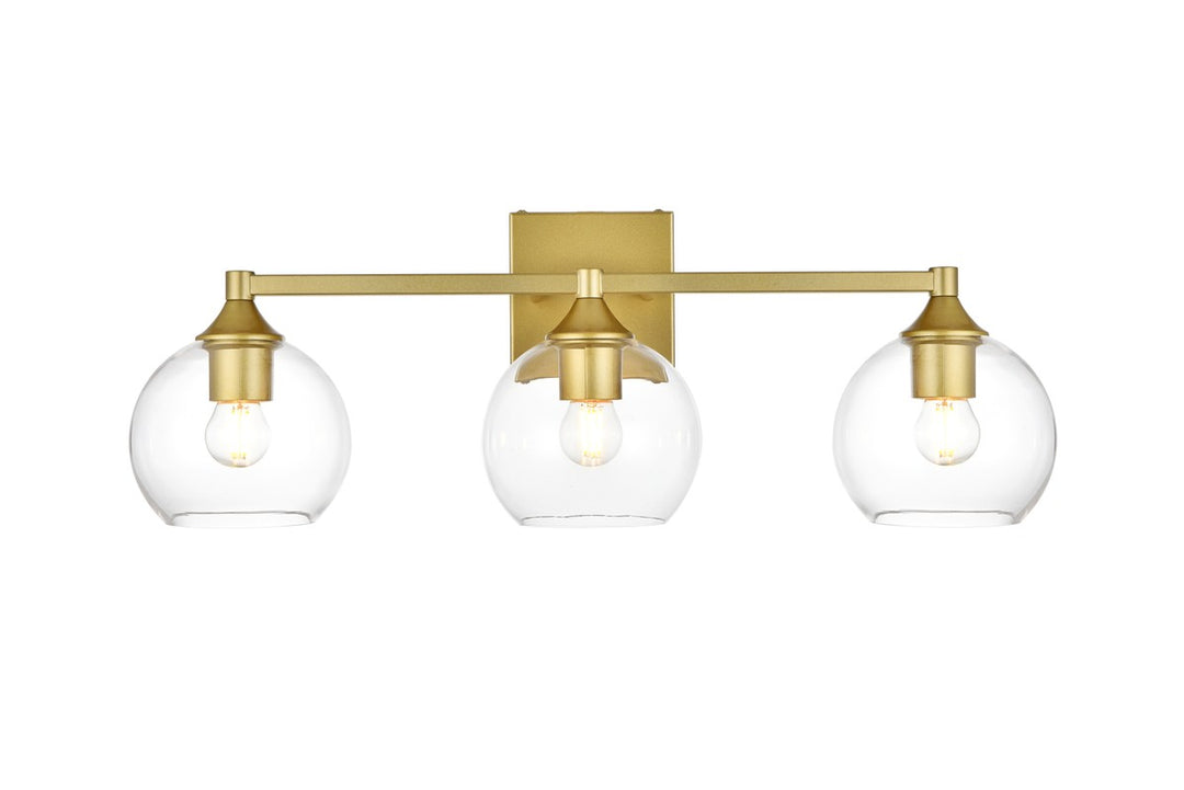 Elegant Foster LD7308W25BRA Bath Vanity Light 25 in. wide - Brass And Clear