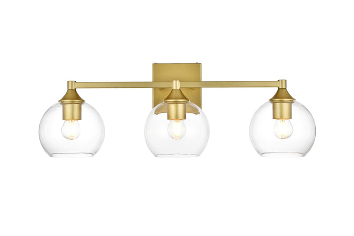 Elegant Foster LD7308W25BRA Bath Vanity Light 25 in. wide - Brass And Clear