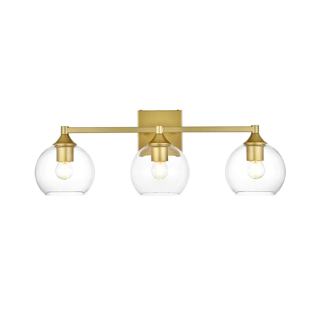 Elegant Foster LD7308W25BRA Bath Vanity Light 25 in. wide - Brass And Clear