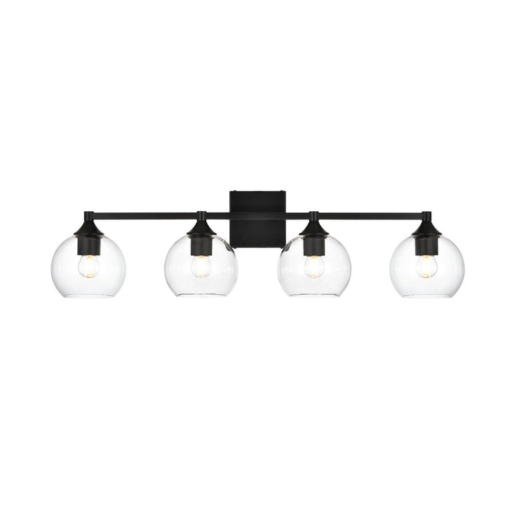 Elegant Foster LD7308W33BLK Bath Vanity Light 33 in. wide - Black And Clear