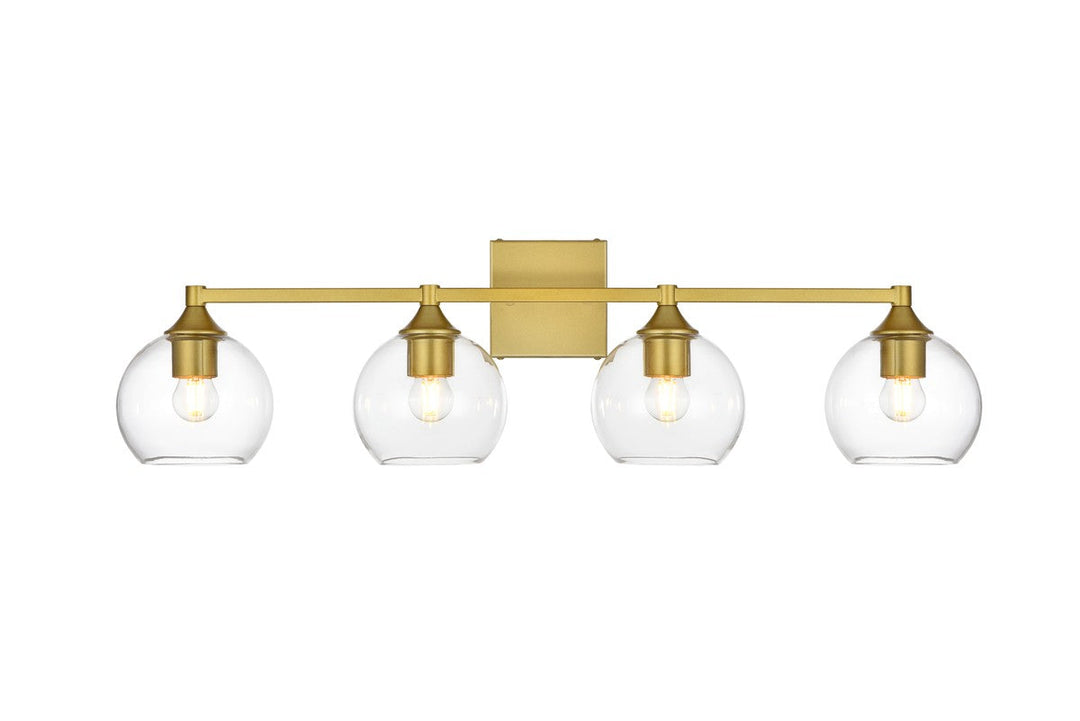 Elegant Foster LD7308W33BRA Bath Vanity Light 33 in. wide - Brass And Clear