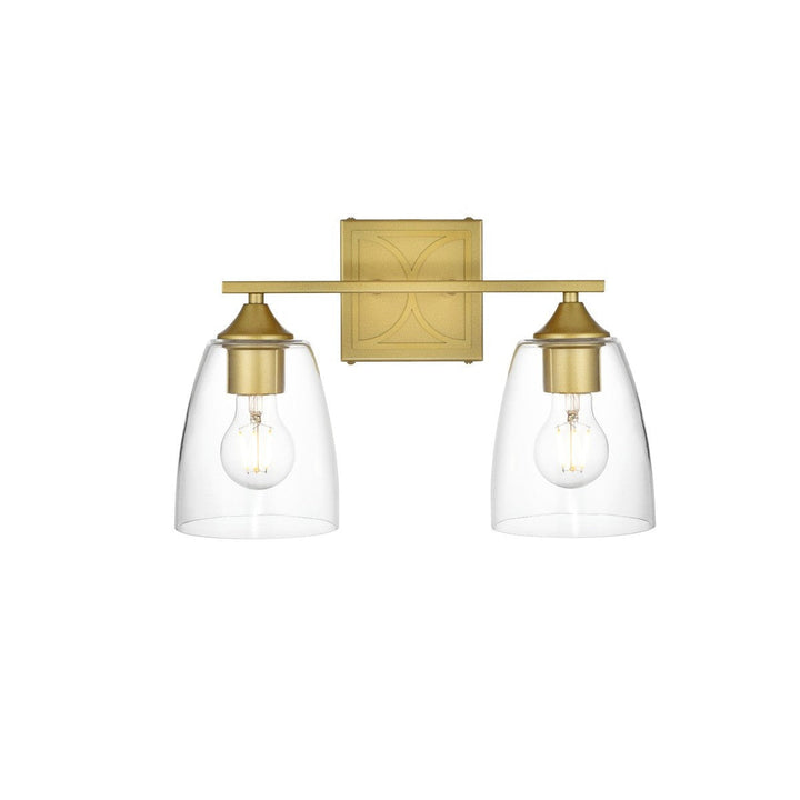 Elegant Harris LD7309W15BRA Bath Vanity Light 15 in. wide - Brass And Clear