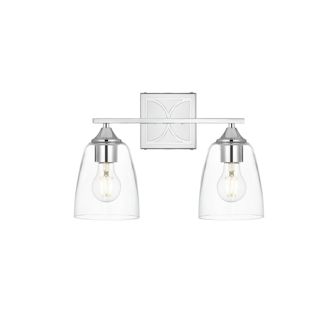 Elegant Harris LD7309W15CH Bath Vanity Light 15 in. wide - Chrome And Clear