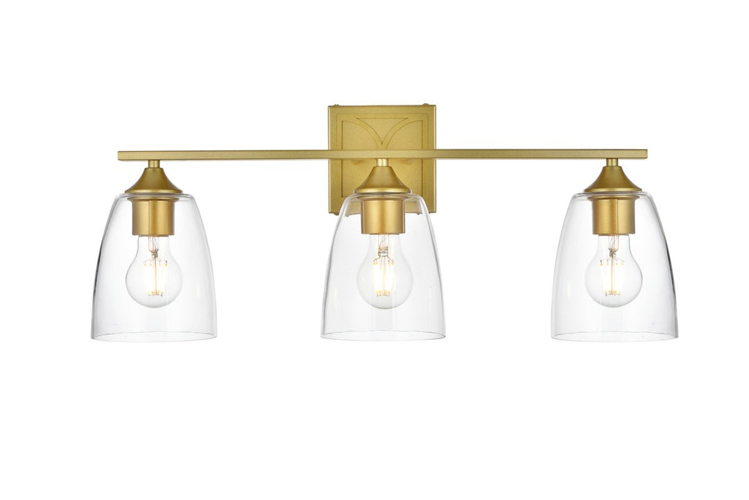 Elegant Harris LD7309W24BRA Bath Vanity Light 24 in. wide - Brass And Clear