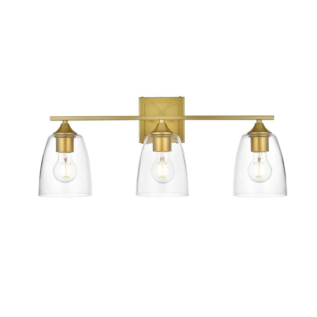 Elegant Harris LD7309W24BRA Bath Vanity Light 24 in. wide - Brass And Clear