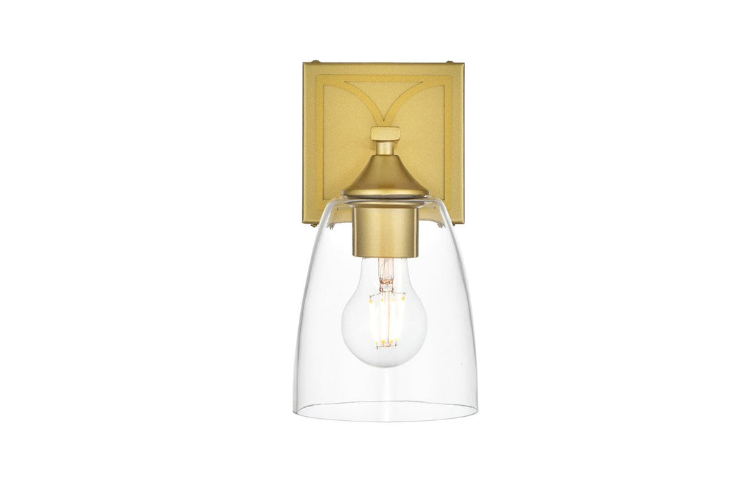 Elegant Harris LD7309W5BRA Bath Vanity Light 5 in. wide - Brass And Clear