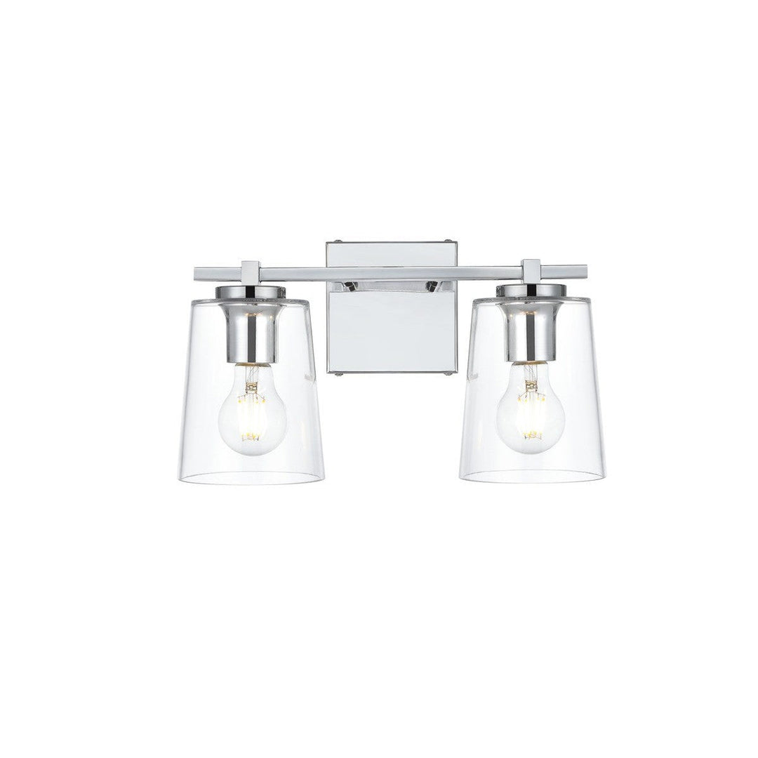 Elegant Kacey LD7310W14CH Bath Vanity Light 14 in. wide - Chrome And Clear