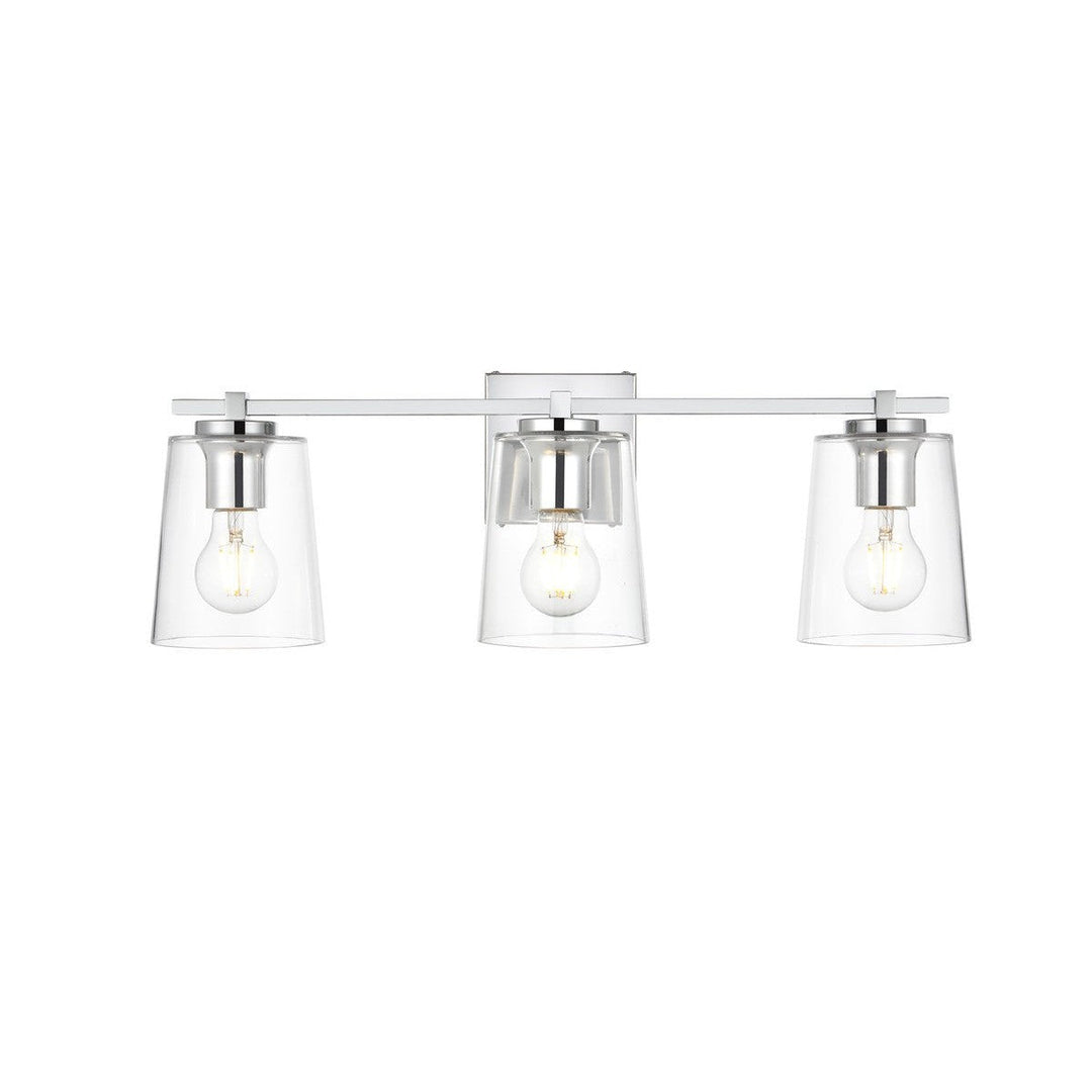 Elegant Kacey LD7310W23CH Bath Vanity Light 23 in. wide - Chrome And Clear