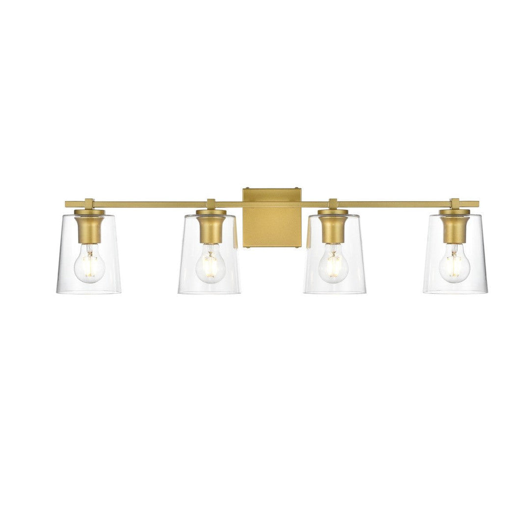 Elegant Kacey LD7310W33BRA Bath Vanity Light 33 in. wide - Brass And Clear