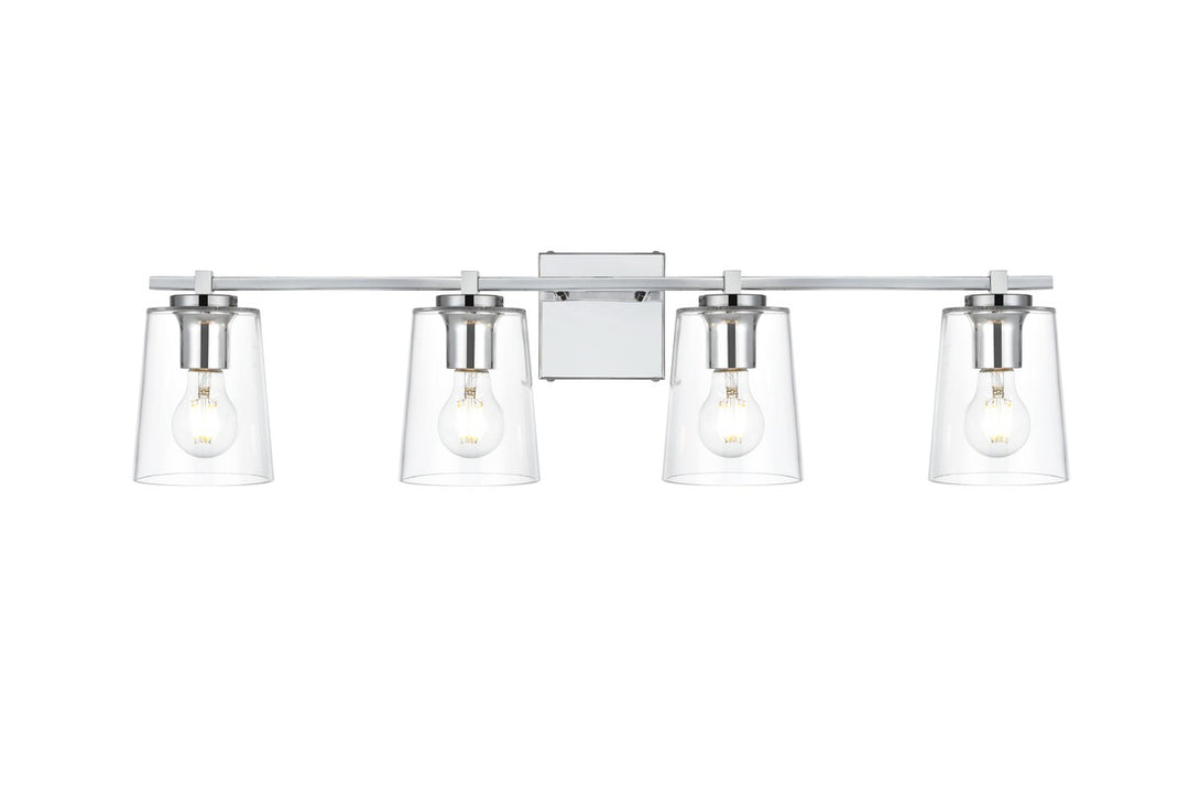 Elegant Kacey LD7310W33CH Bath Vanity Light 33 in. wide - Chrome And Clear