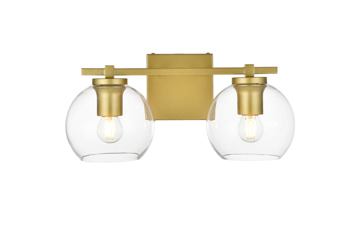 Elegant Juelz LD7311W15BRA Bath Vanity Light 15 in. wide - Brass And Clear