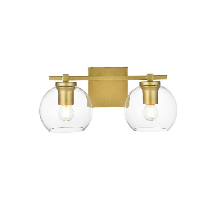 Elegant Juelz LD7311W15BRA Bath Vanity Light 15 in. wide - Brass And Clear