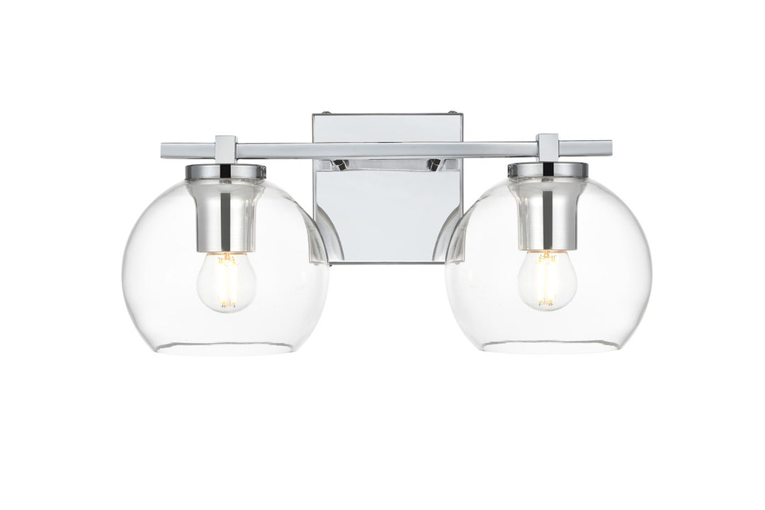 Elegant Juelz LD7311W15CH Bath Vanity Light 15 in. wide - Chrome And Clear