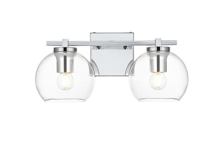 Elegant Juelz LD7311W15CH Bath Vanity Light 15 in. wide - Chrome And Clear