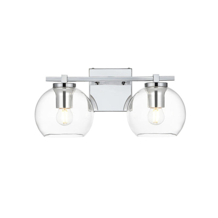 Elegant Juelz LD7311W15CH Bath Vanity Light 15 in. wide - Chrome And Clear