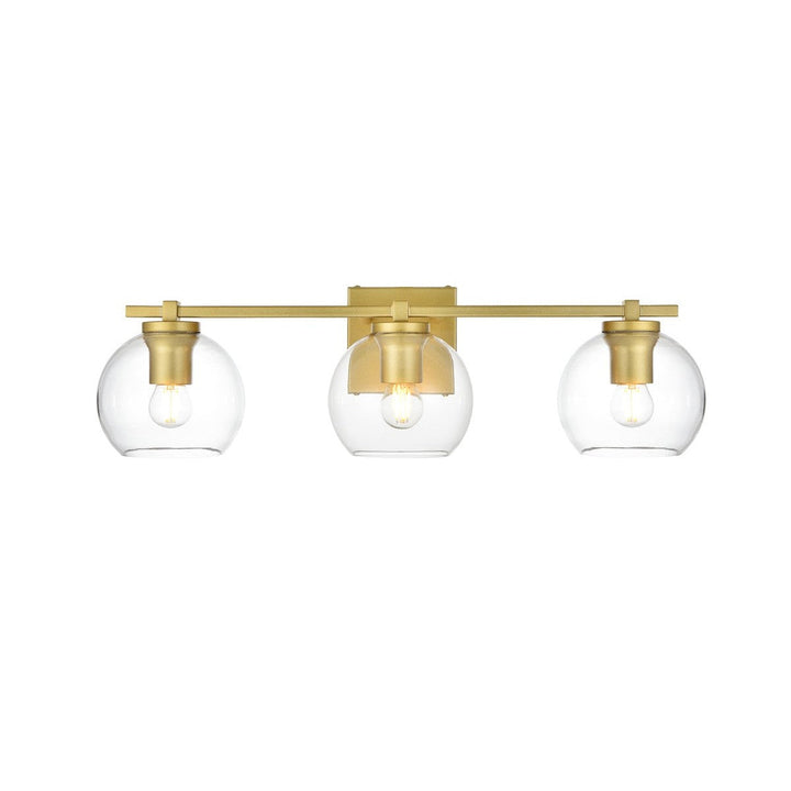 Elegant Juelz LD7311W24BRA Bath Vanity Light 24 in. wide - Brass And Clear