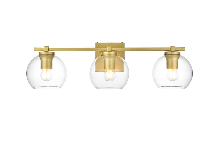 Elegant Juelz LD7311W24BRA Bath Vanity Light 24 in. wide - Brass And Clear