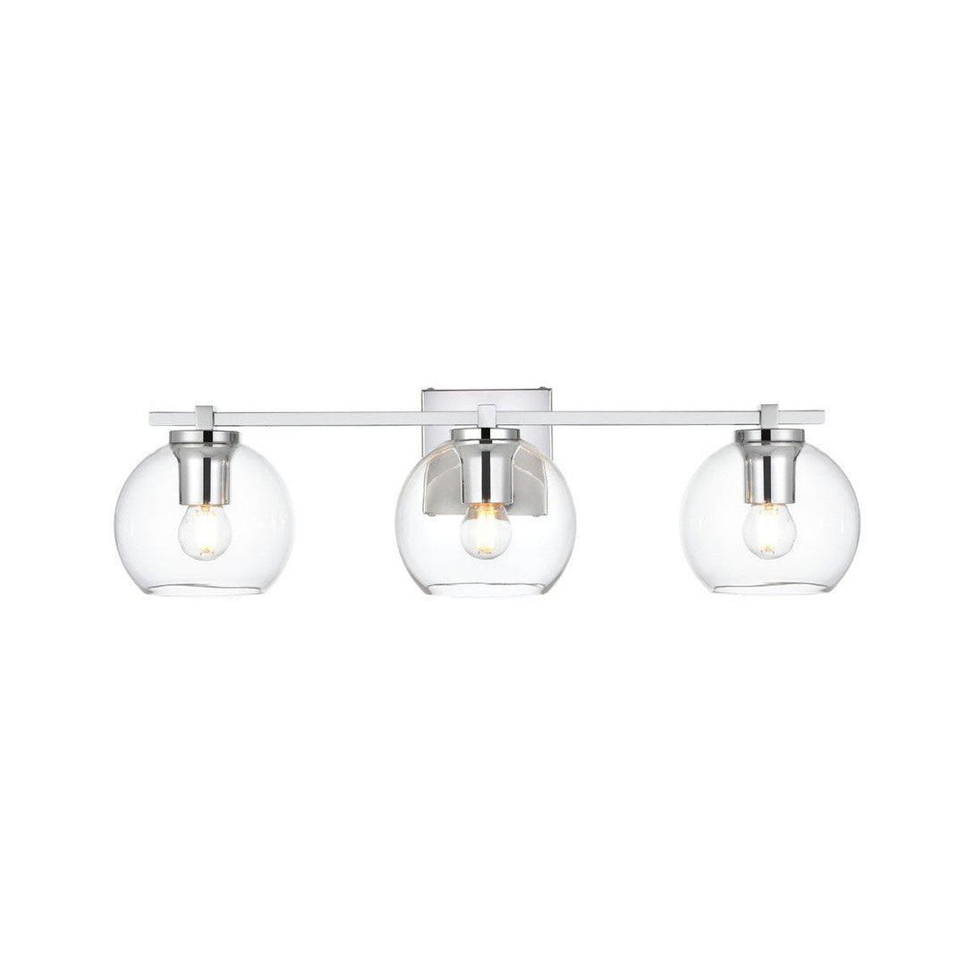 Elegant Juelz LD7311W24CH Bath Vanity Light 24 in. wide - Chrome And Clear