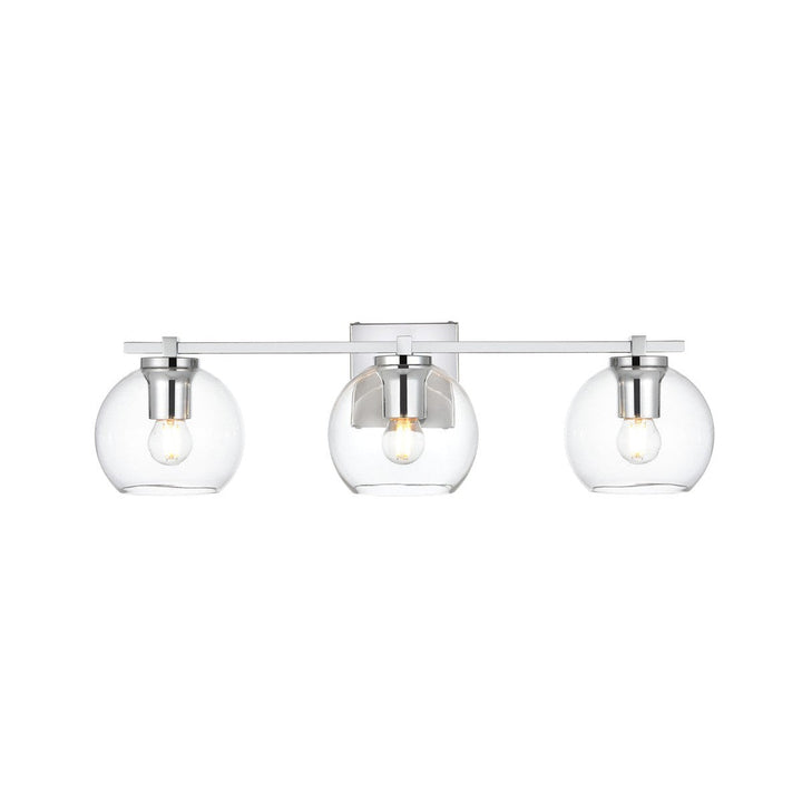 Elegant Juelz LD7311W24CH Bath Vanity Light 24 in. wide - Chrome And Clear