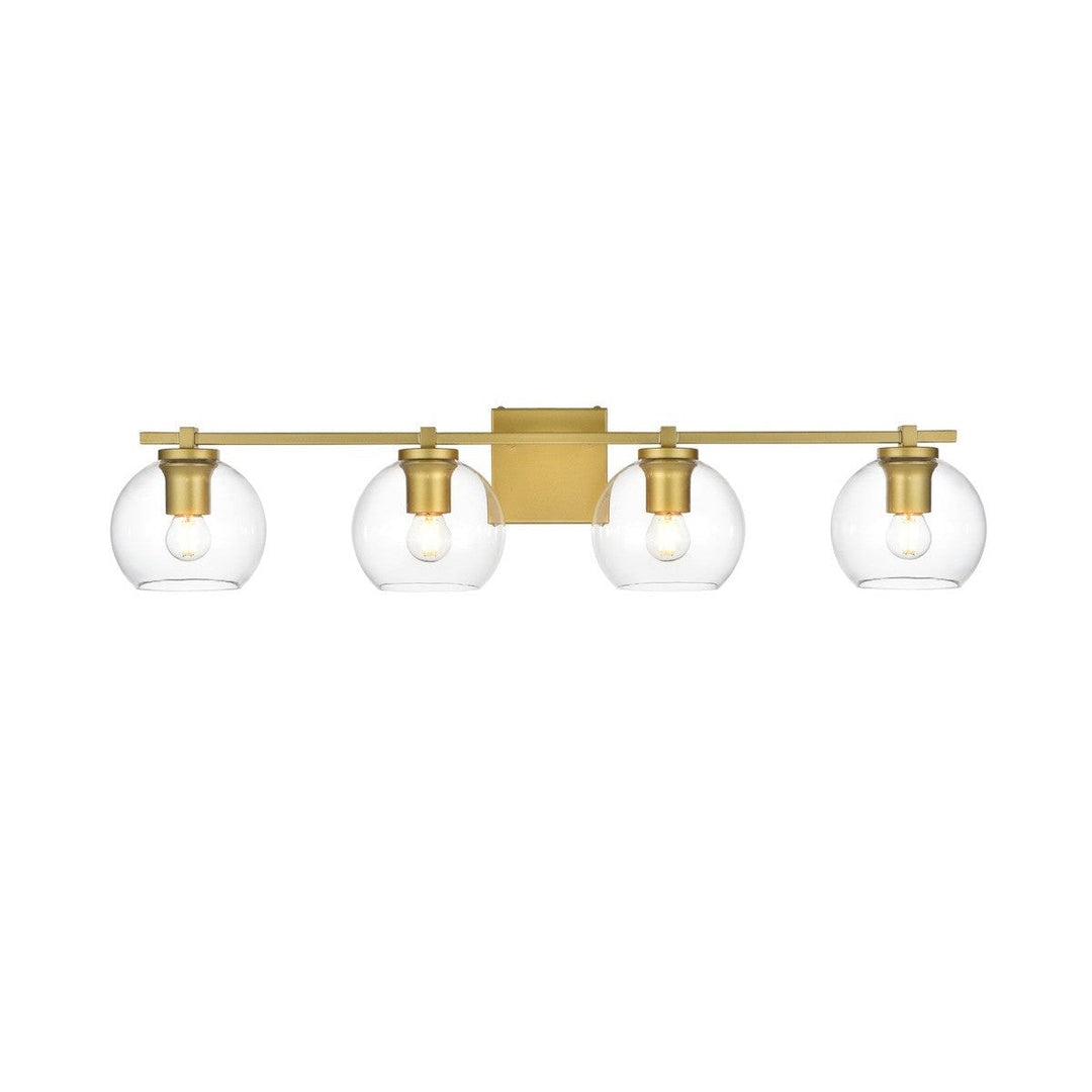 Elegant Juelz LD7311W34BRA Bath Vanity Light 34 in. wide - Brass And Clear