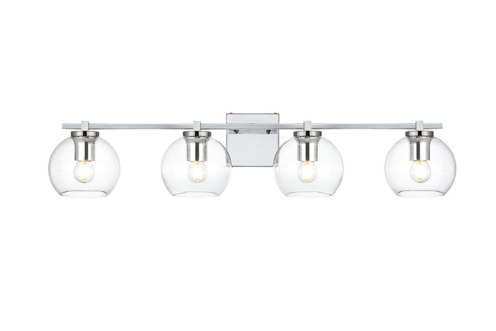 Elegant Juelz LD7311W34CH Bath Vanity Light 34 in. wide - Chrome And Clear