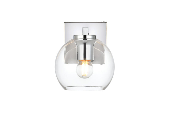 Elegant Juelz LD7311W6CH Bath Vanity Light 6 in. wide - Chrome And Clear