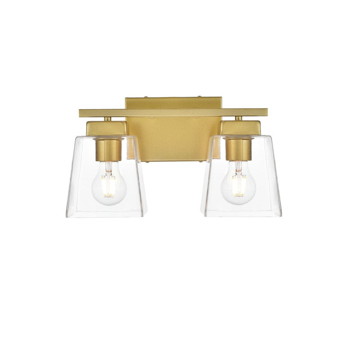 Elegant Merrick LD7312W14BRA Bath Vanity Light 14 in. wide - Brass And Clear