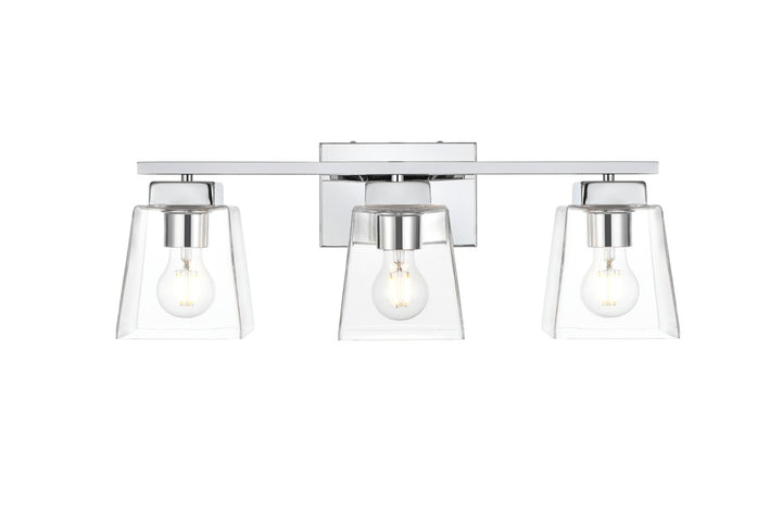 Elegant Merrick LD7312W23CH Bath Vanity Light 23 in. wide - Chrome And Clear