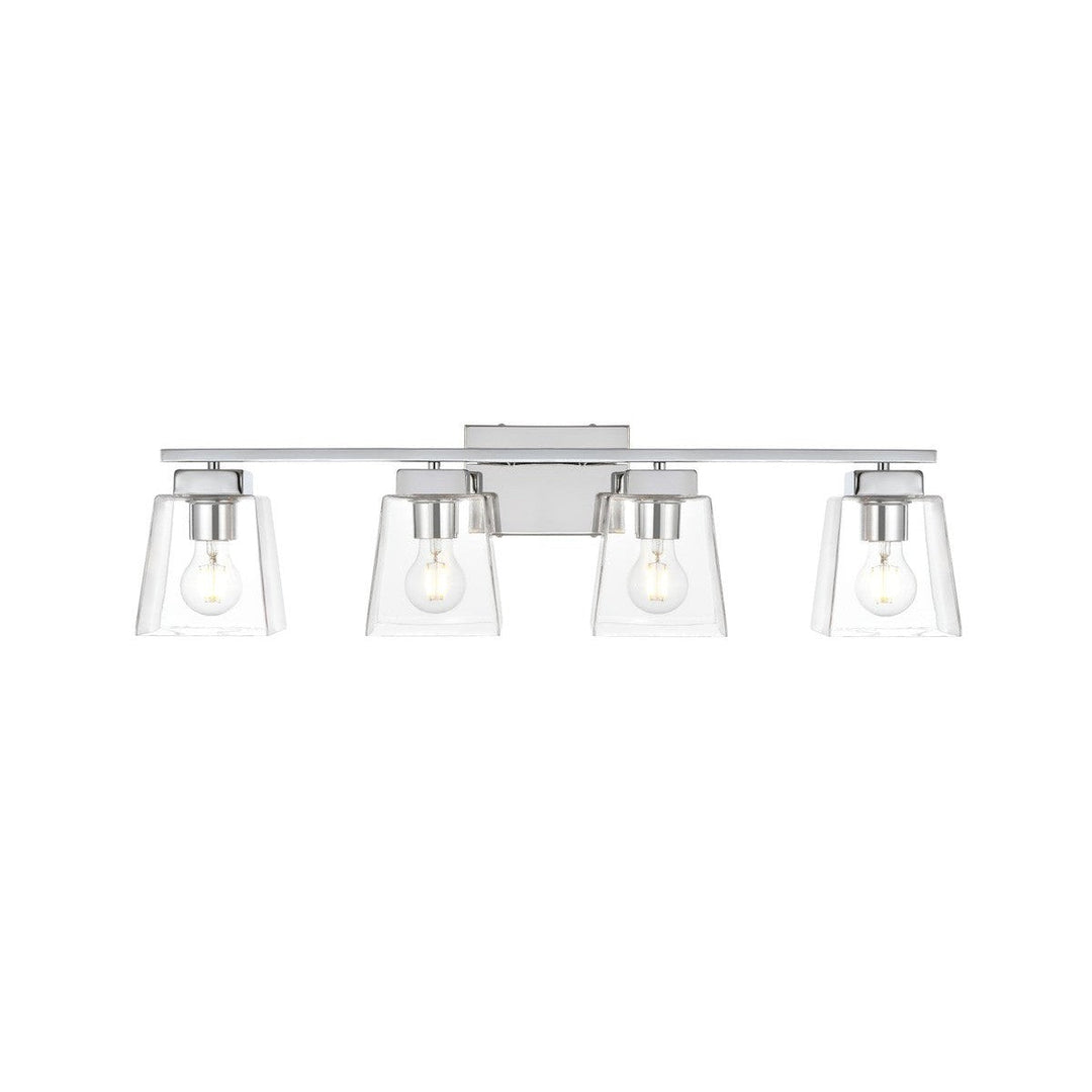 Elegant Merrick LD7312W32CH Bath Vanity Light 32 in. wide - Chrome And Clear