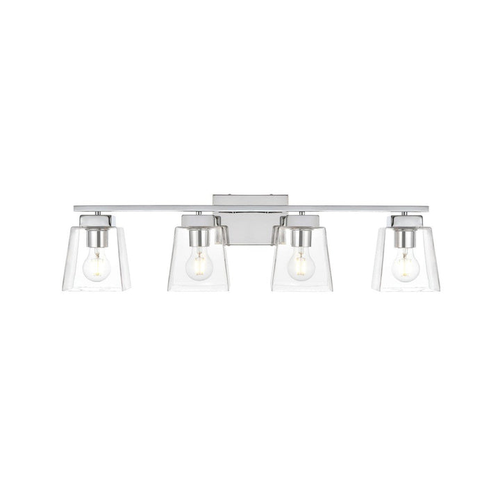 Elegant Merrick LD7312W32CH Bath Vanity Light 32 in. wide - Chrome And Clear