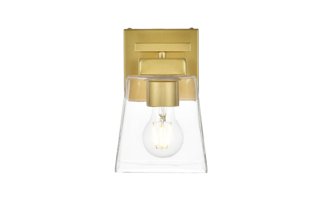 Elegant Merrick LD7312W5BRA Bath Vanity Light 5 in. wide - Brass And Clear