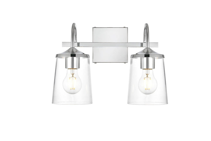 Elegant Avani LD7313W14CH Bath Vanity Light 14 in. wide - Chrome And Clear