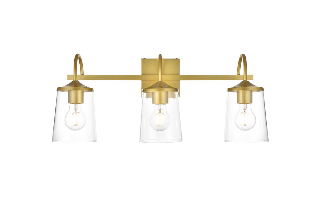 Elegant Avani LD7313W24BRA Bath Vanity Light 24 in. wide - Brass And Clear