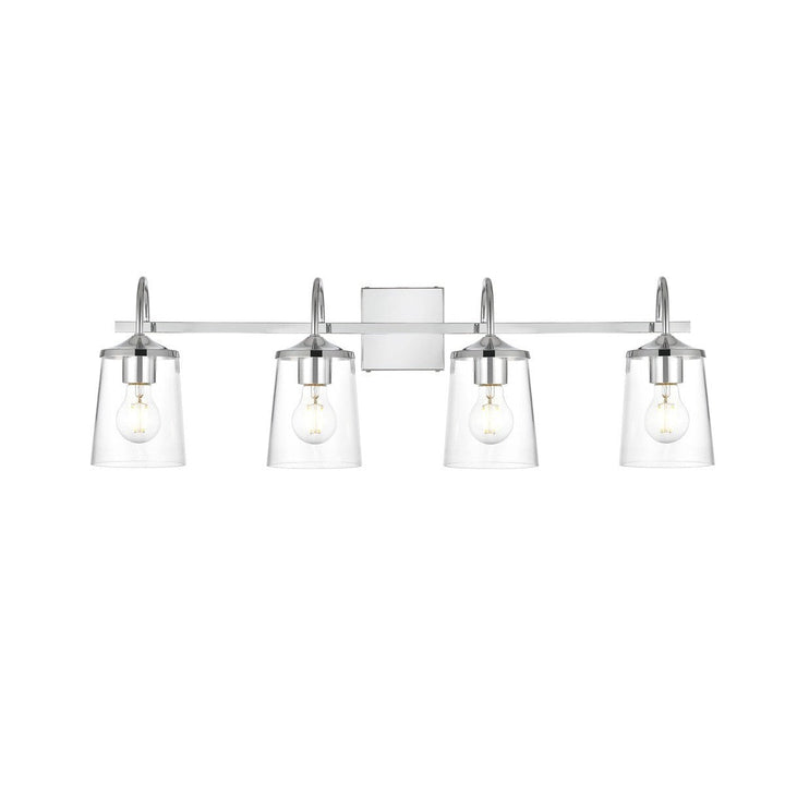 Elegant Avani LD7313W33CH Bath Vanity Light 33 in. wide - Chrome And Clear