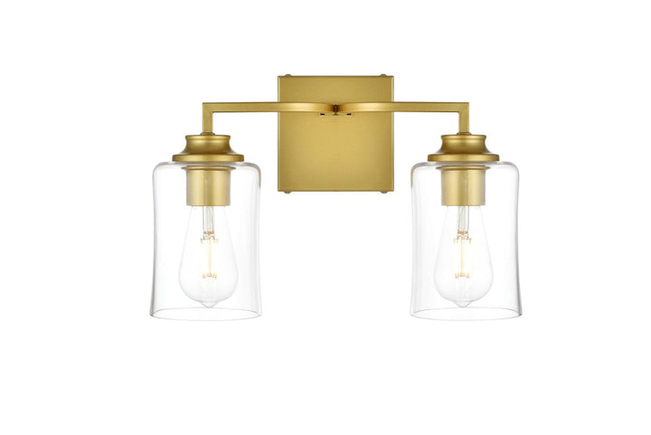 Elegant Ronnie LD7314W14BRA Bath Vanity Light 14 in. wide - Brass And Clear